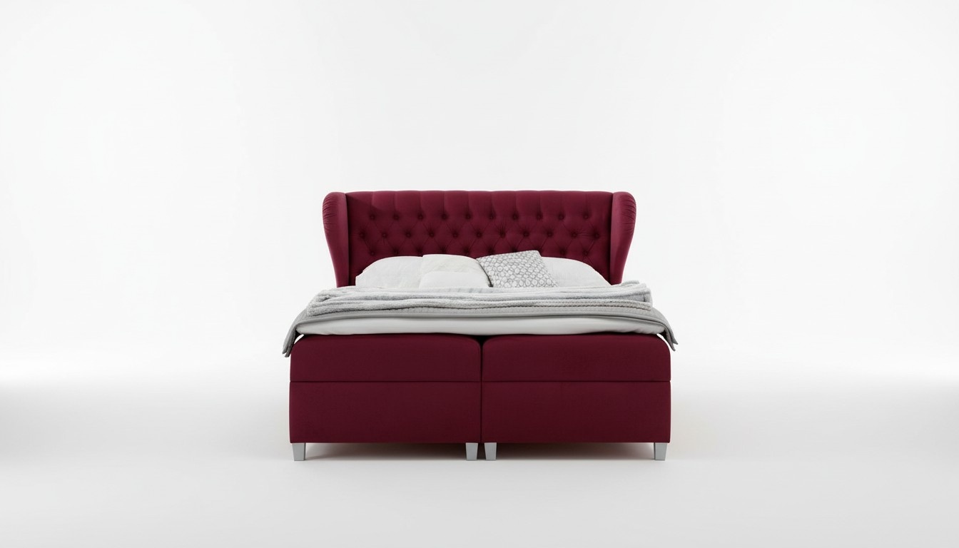 Luxury box spring bed double beds wood furnishings upholstered bed modern design