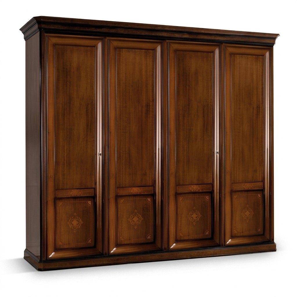 Luxury closet wardrobe Italian furniture bedroom real wood closets