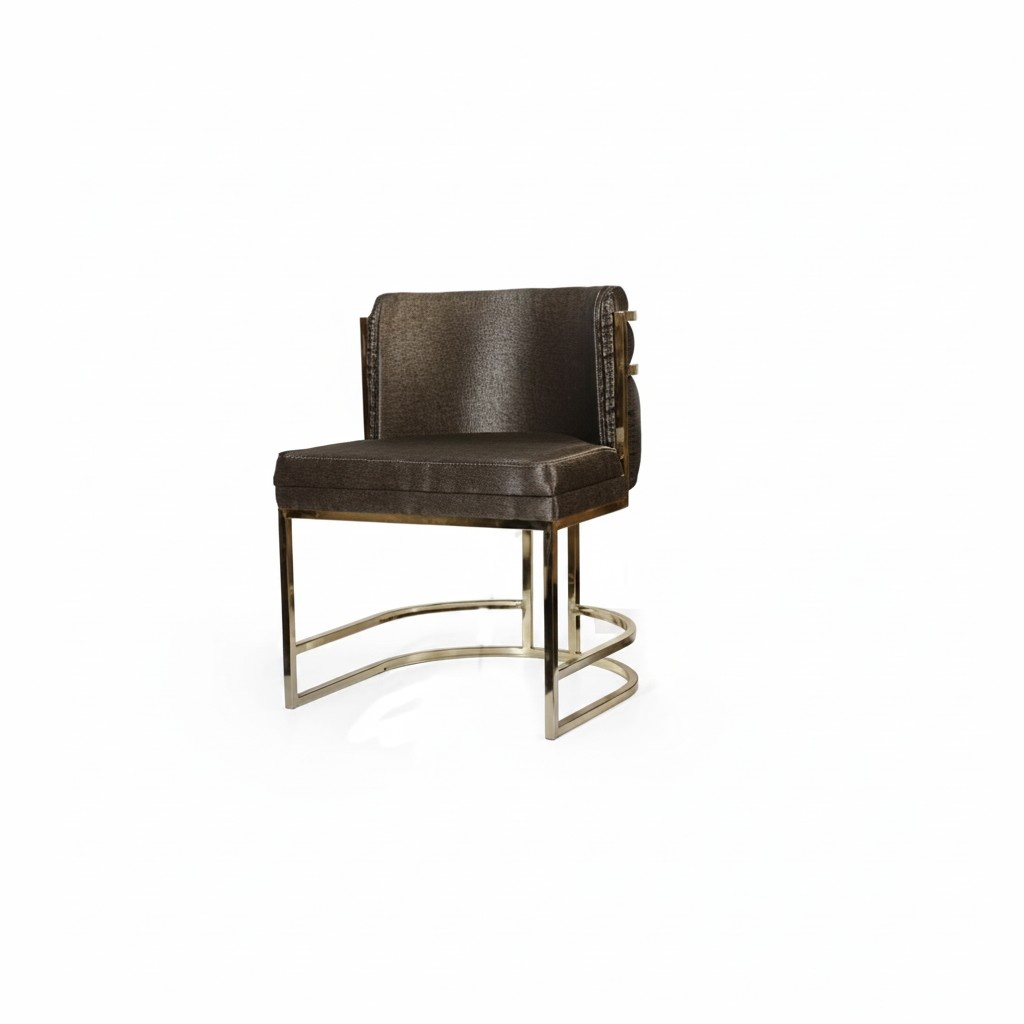 Luxury Chair Brown Colour Modern Furniture with Metal Frame for Dining Room