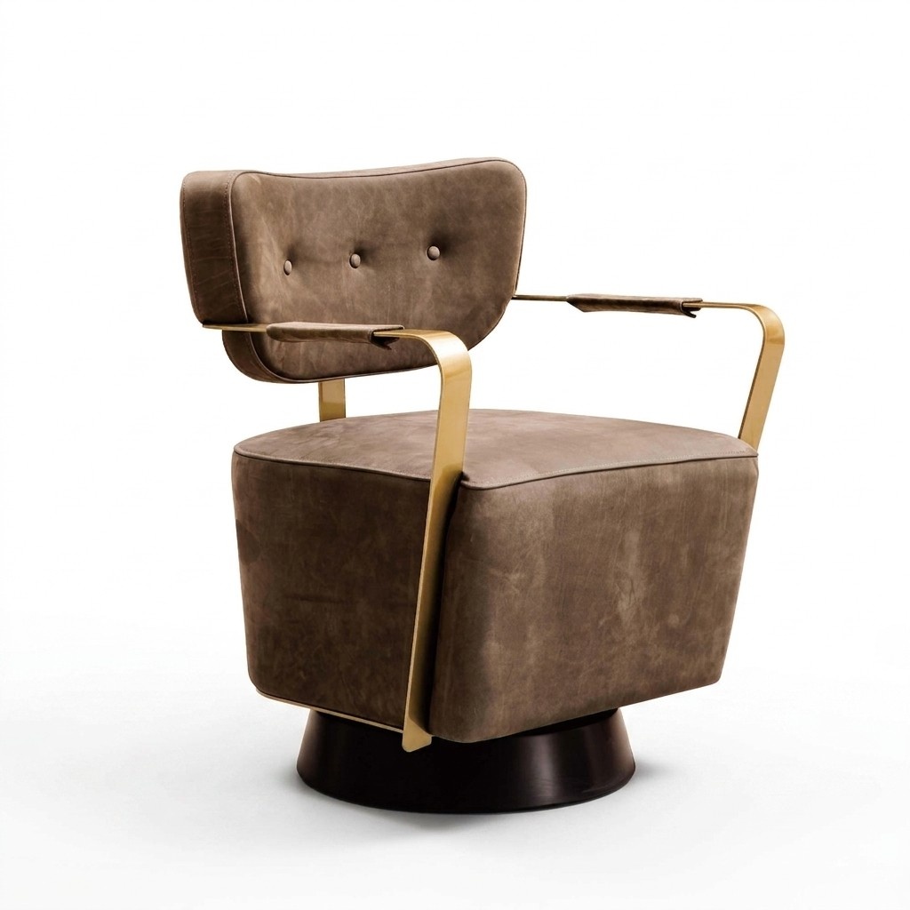 Luxury Chair Upholstery Cocktail Relax Lounge Club Chairs Furniture Design Armchair Brown