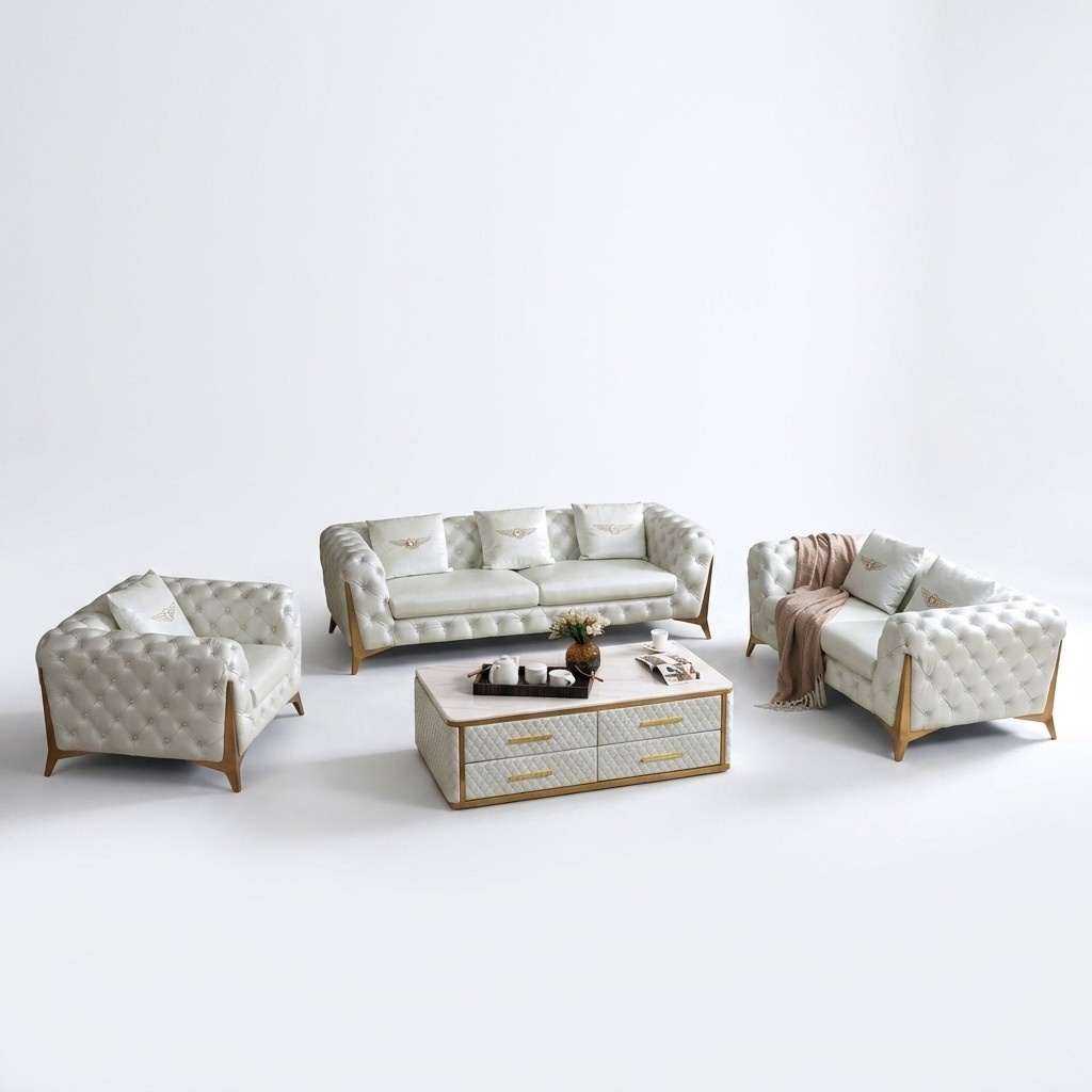 Luxury Chesterfield sofa set 3+2+1 seater furniture couch sofa new