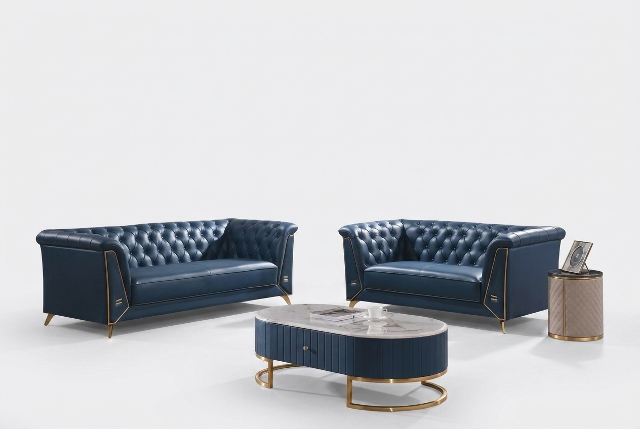 Luxury Chesterfield sofa set 3+2 seater coffee table furniture couch