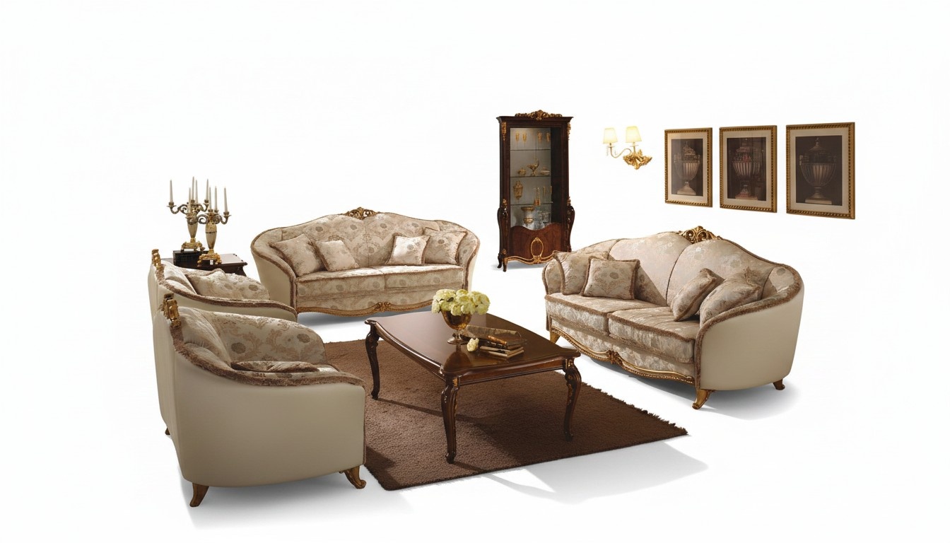 Luxury Class 3+1+1 Italian furniture sofa and armchair set arredoclassic™ NEW