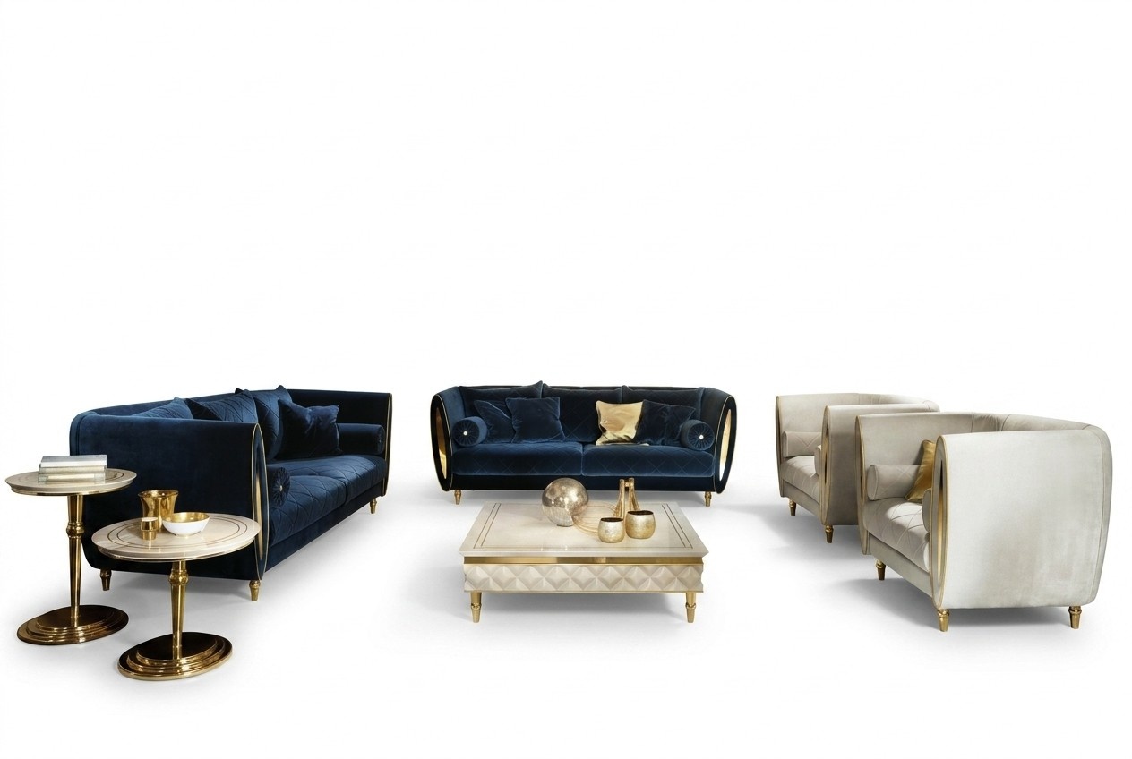 Living room set of 3+2 seater sofas/couches in art nouveau italian furniture arredoclassic™
