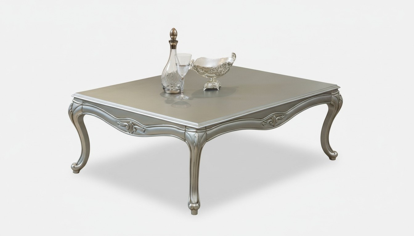 Luxury Coffee Table Classic Coffee Tables Silver Table Wood New
