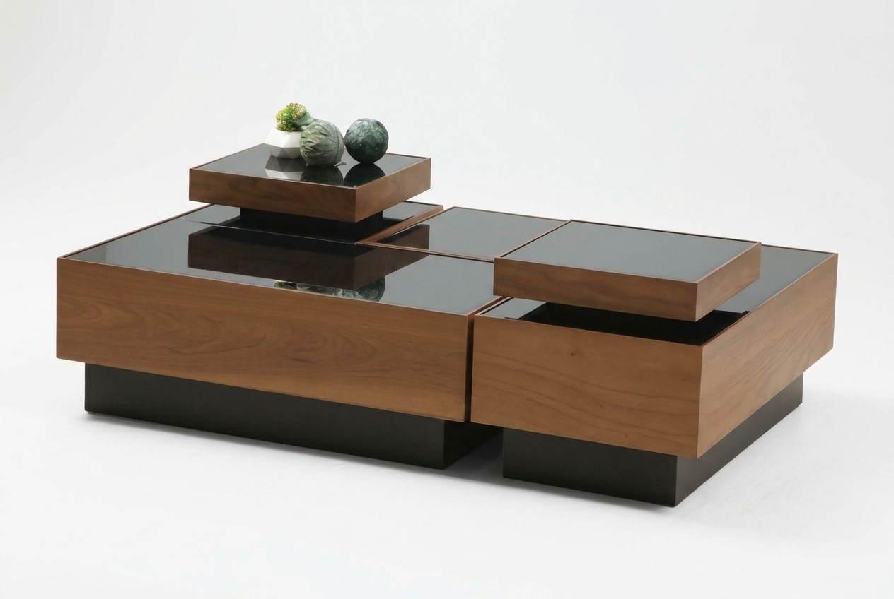 Luxury coffee table wood design modern side tables table 135x90x30 glass table