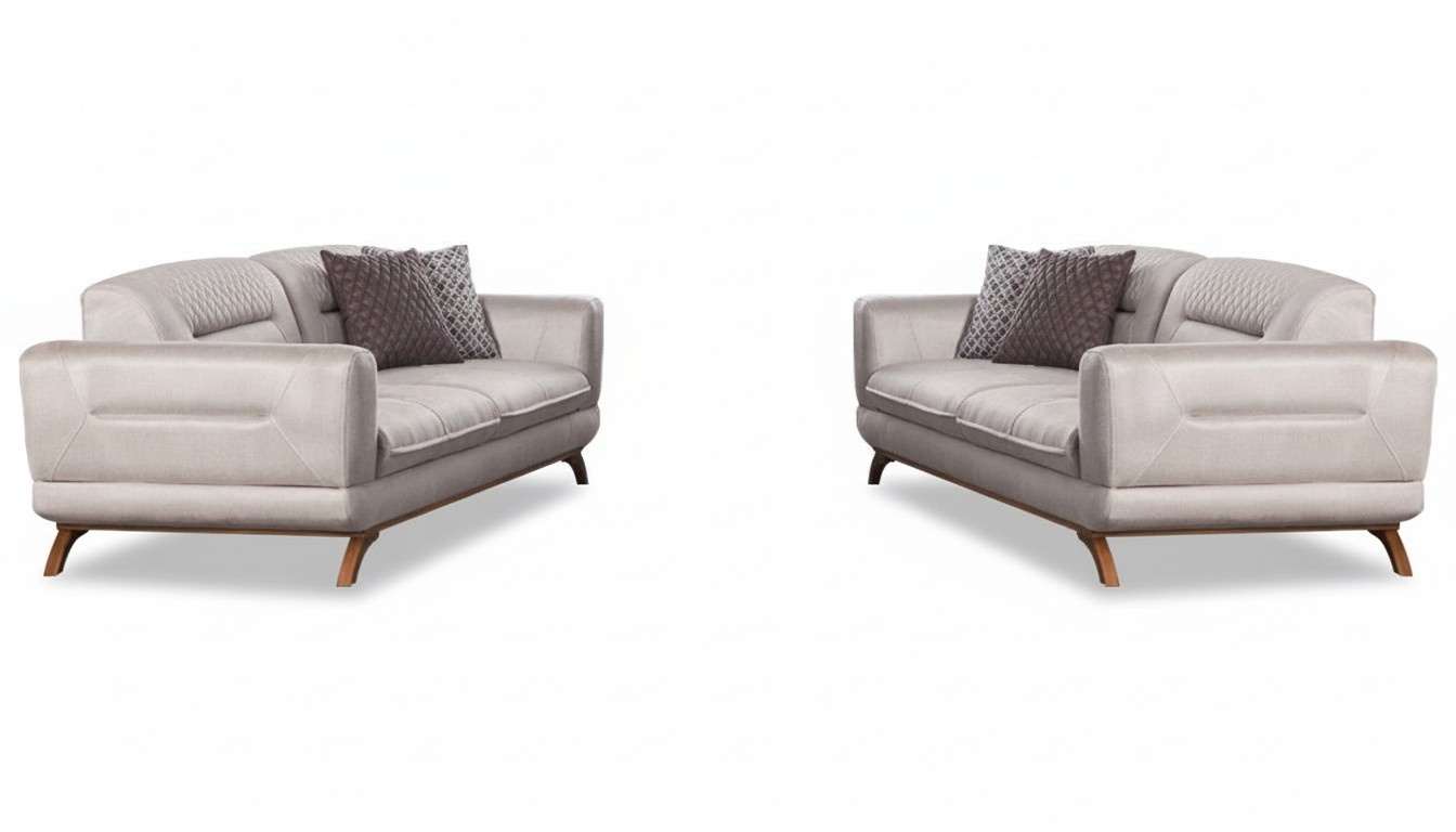 Luxury complete 2-piece living room sofa set 3+3 seater upholstered furniture