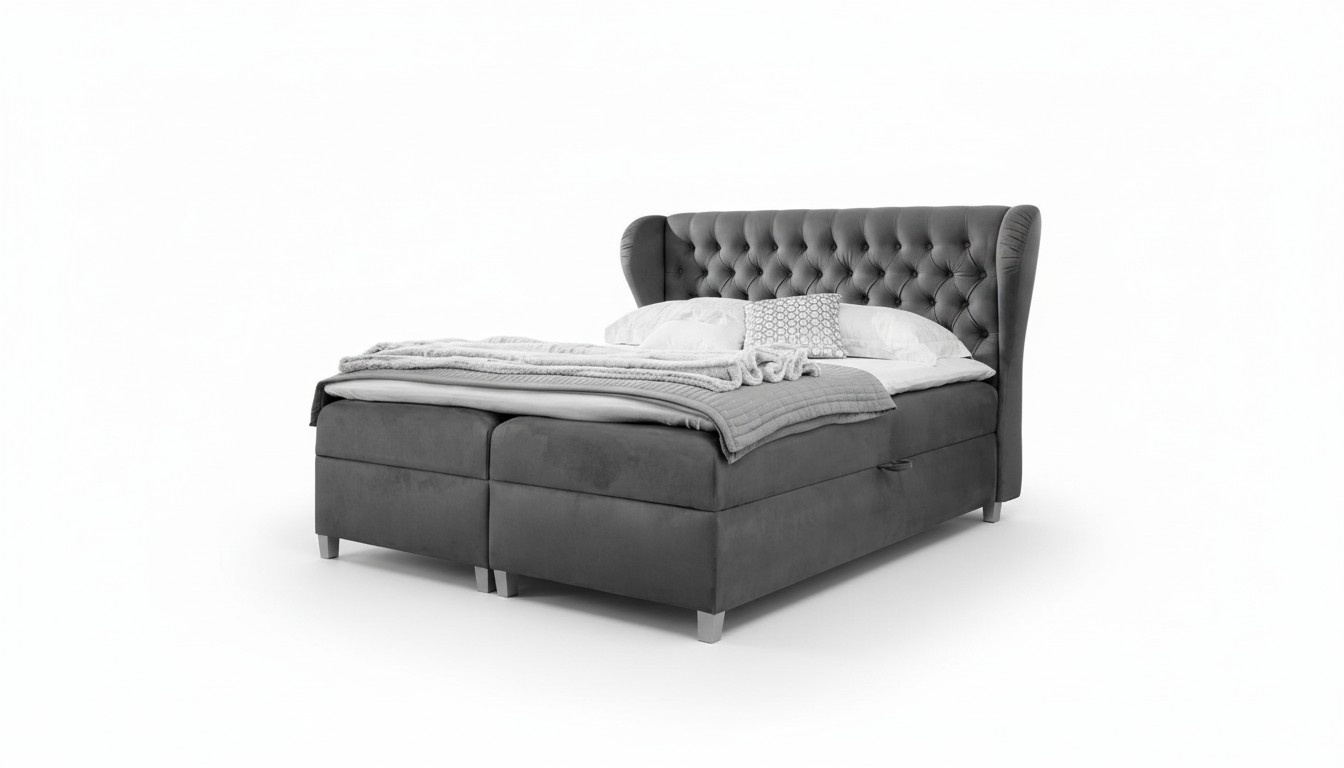 Luxury Design Boxspringbed Bedroom Upholstered Bed Modern Furniture Chesterfield