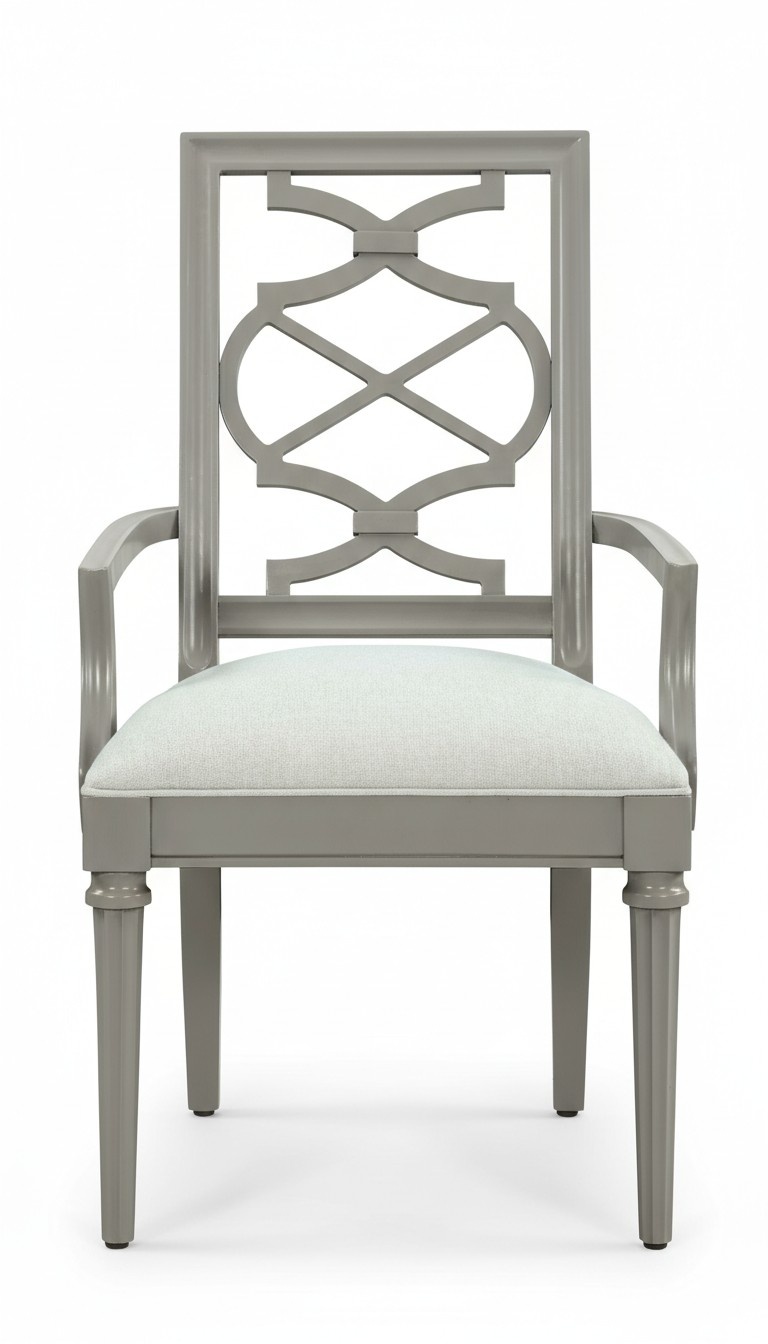 Luxury Design Chair with Armrests Genuine Textile Furniture Single-Seater Wooden Armchair