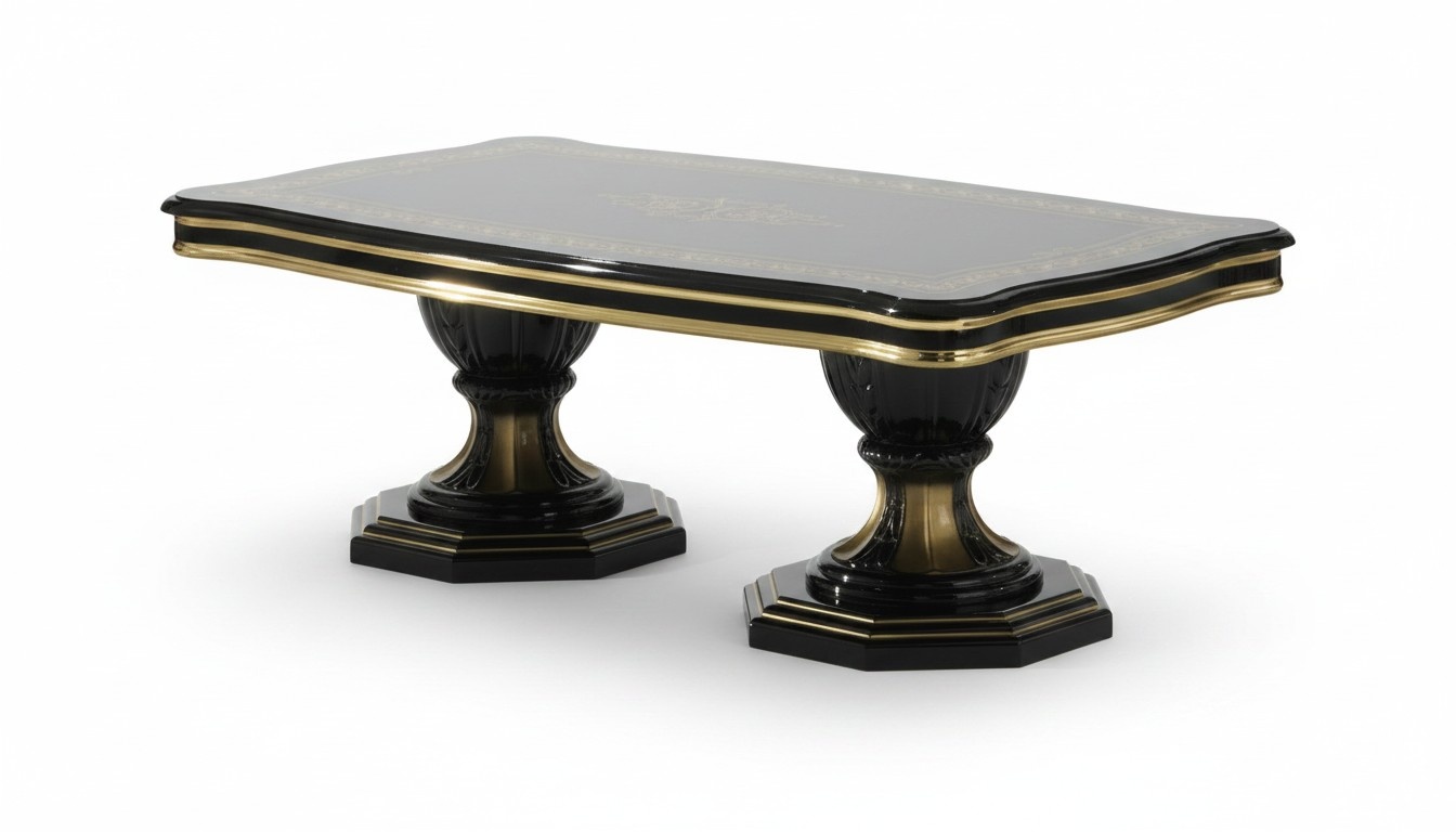 Baroque style made of real wooden living room rectangular gloss coffee table