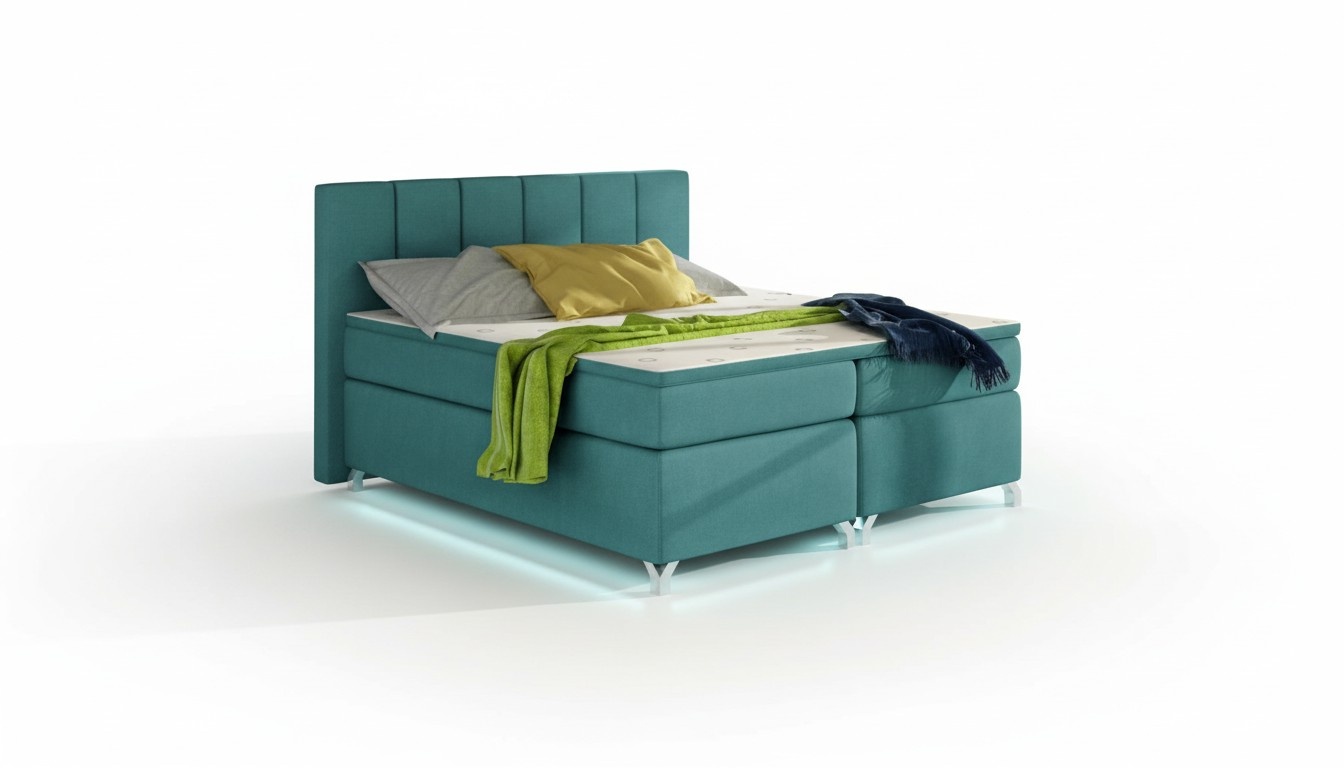 Luxury designer upholstered bed beds designer bed box spring textile 180x200 new