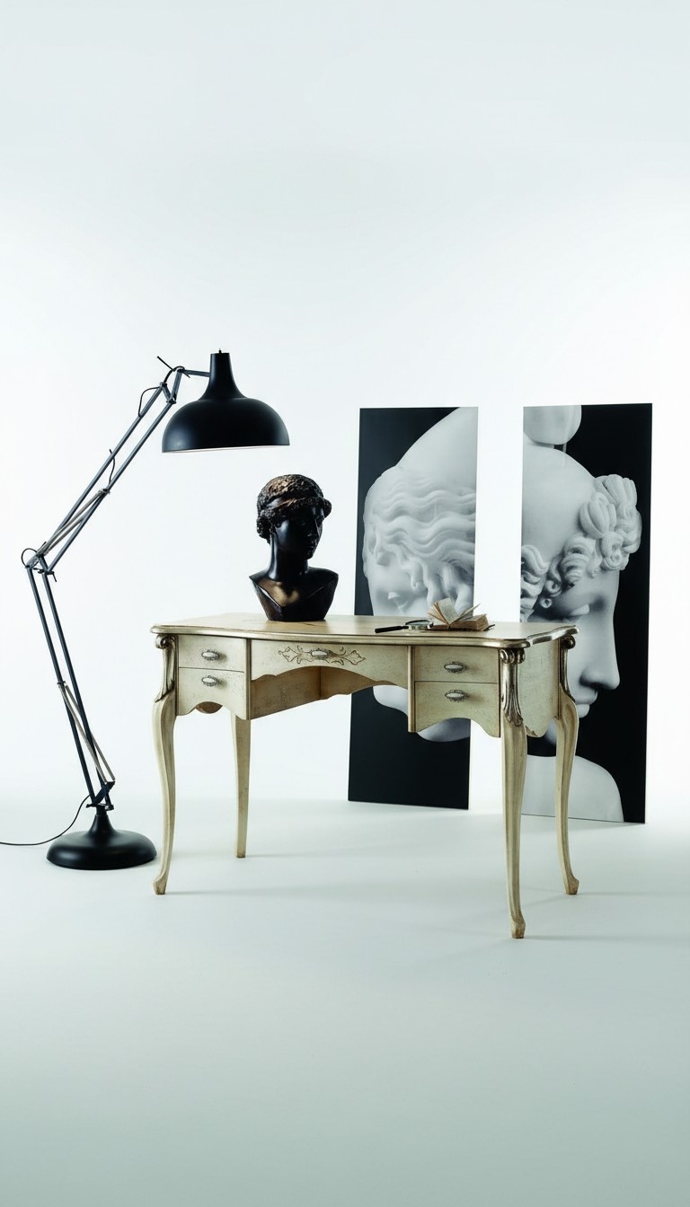 Luxury desk consoles luxury table office furniture baroque gold real wood tables Italy