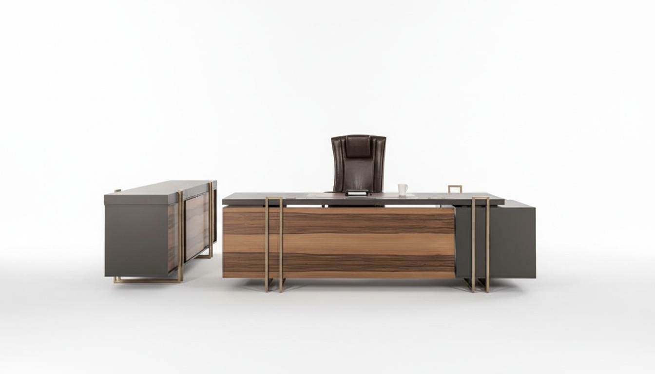 Luxury desk leather wood tables office furniture designer tables new