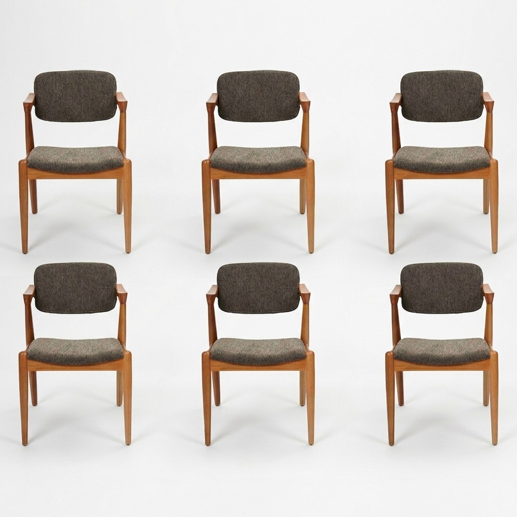 Luxury Dining Room Furniture Designer 6x Chairs Furnishing Grey Modern Chairs