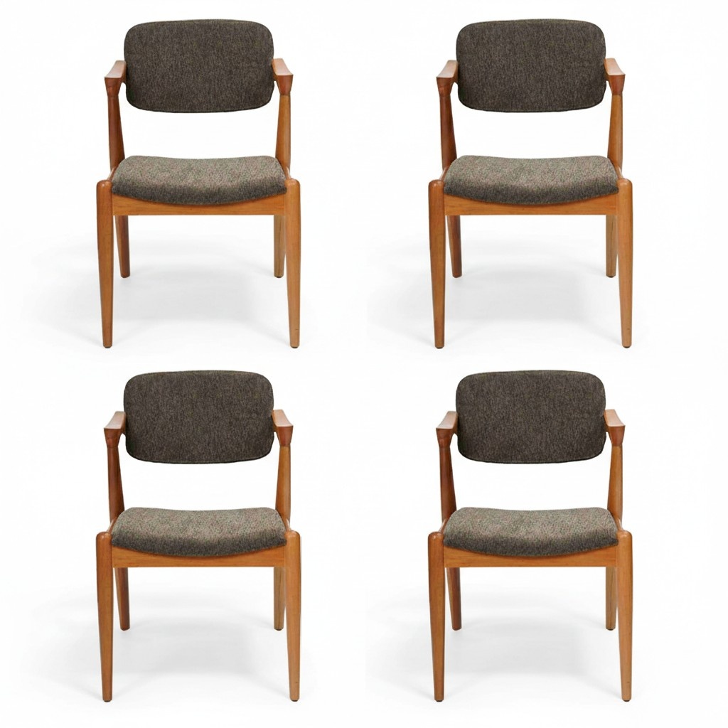 Luxury Dining Room Furniture Designer 4x Chairs Furnishing Grey Modern Chairs