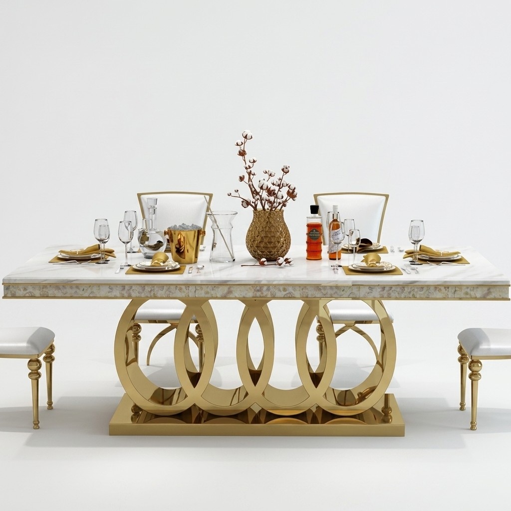 Luxury Dining Room Table Metal Gold Tables Dining Tables Furniture Furnishings