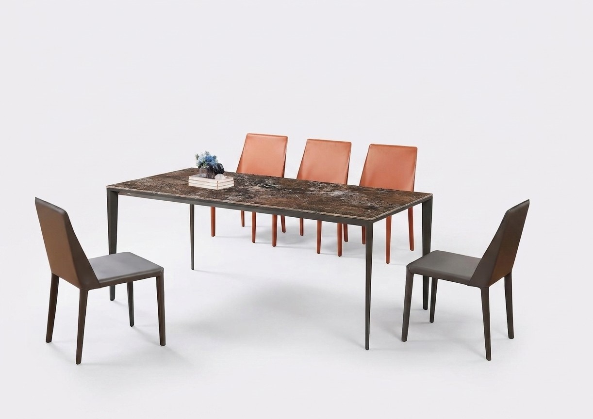 Luxury dining table - table dining room furniture metal marble look design tables 180x90.