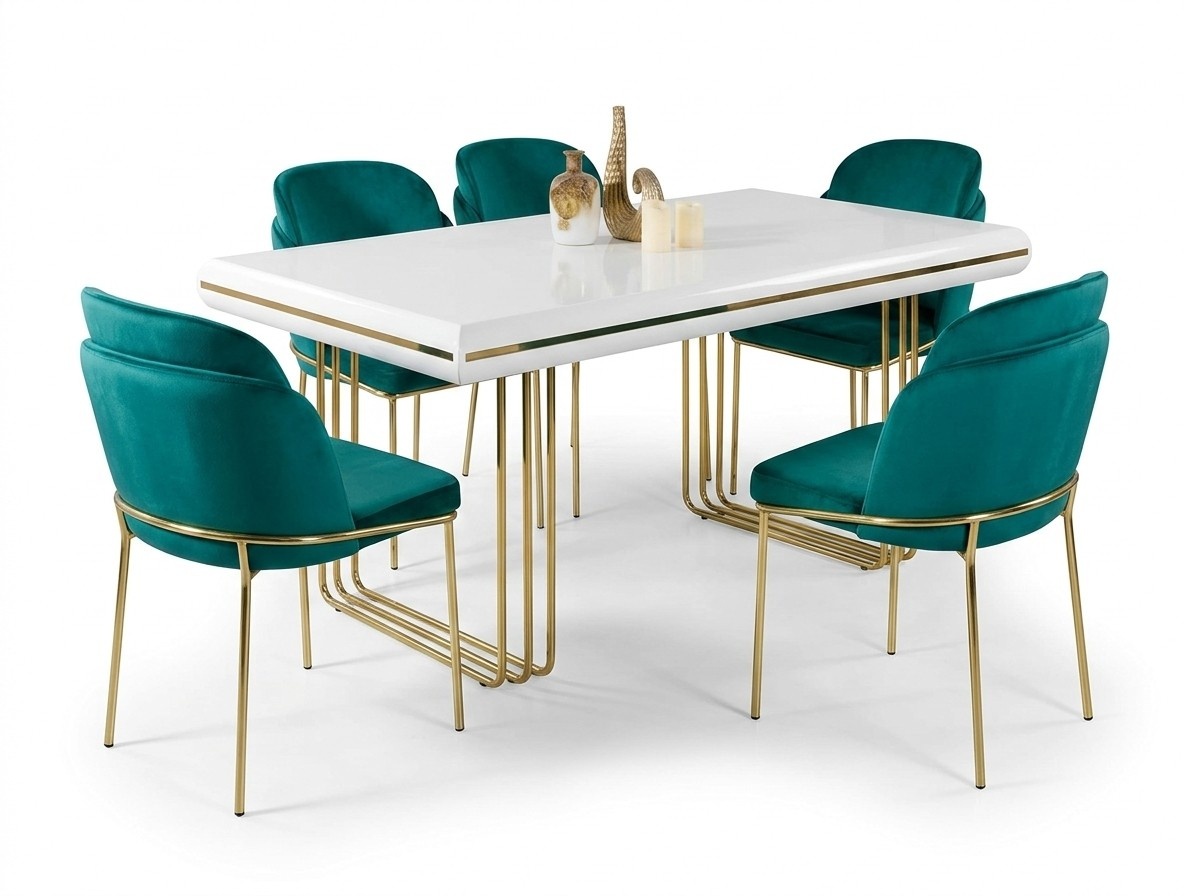 Luxury dining table table dining room tables metal design kitchen table white gold wood