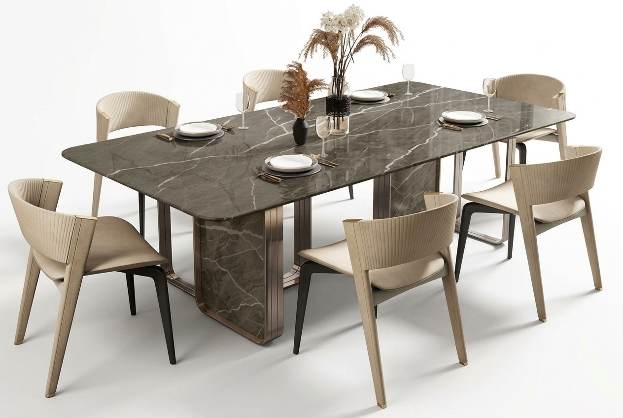Luxury dining table metal tables high gloss dining room design modern dining tables