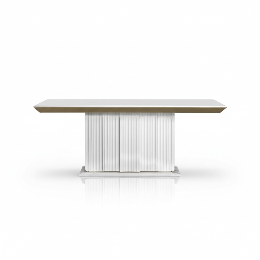 Luxury dining table, high-quality wooden dining table, white wood dining table.