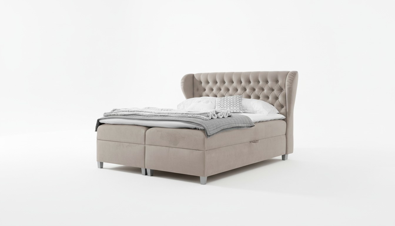 Luxury Double Bed Chesterfield Bedroom Furnishings Upholstered Bed Modern Furniture