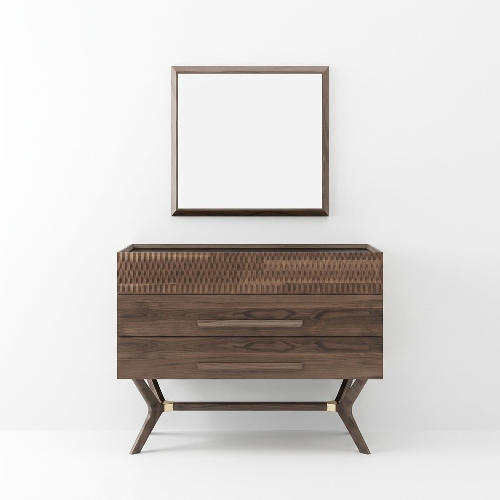 Luxury chest of drawers with mirror bedroom style modern wooden cabinet design