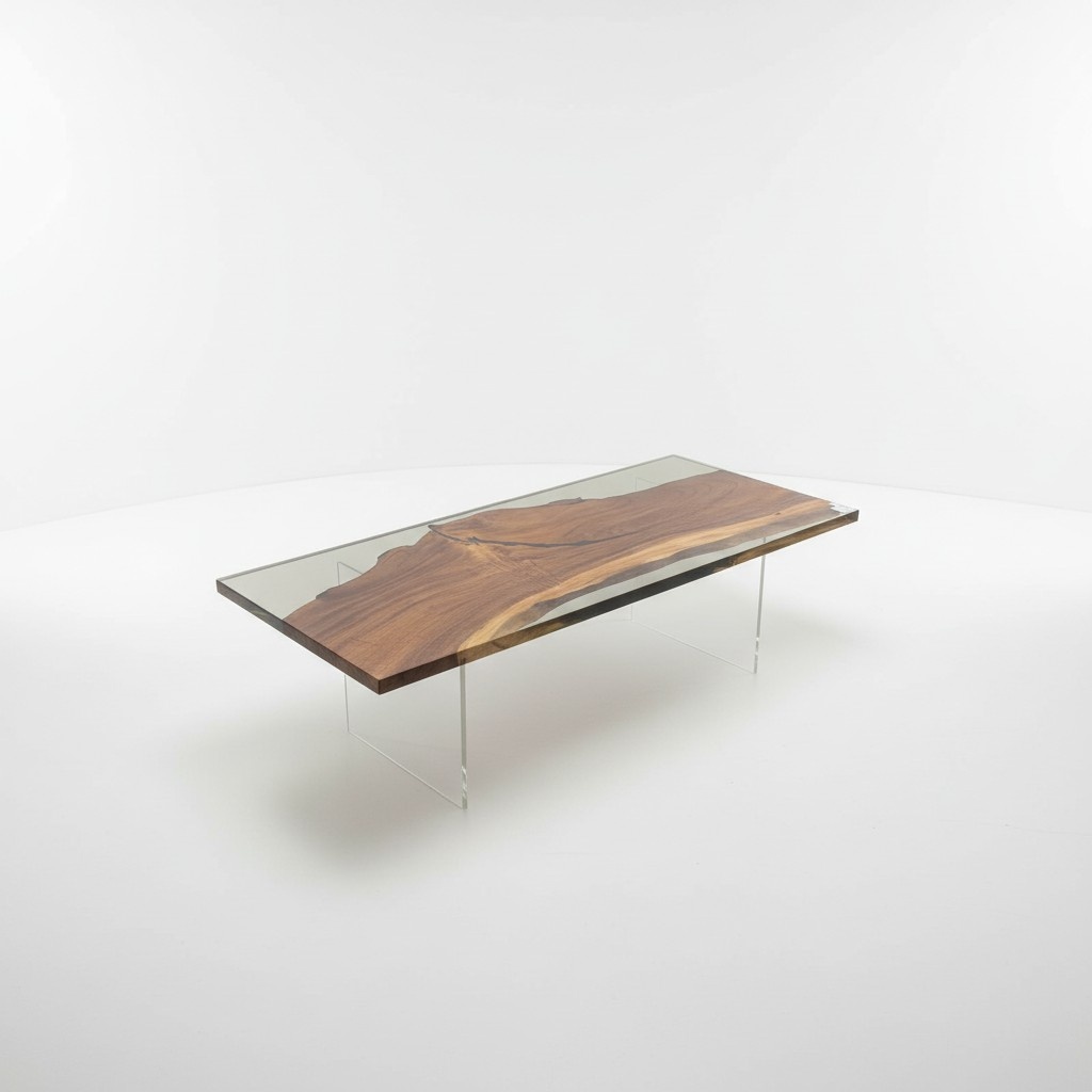 Luxury Epoxy Resin Dining Table River Table Real Wood Solid Design Tables 220x91