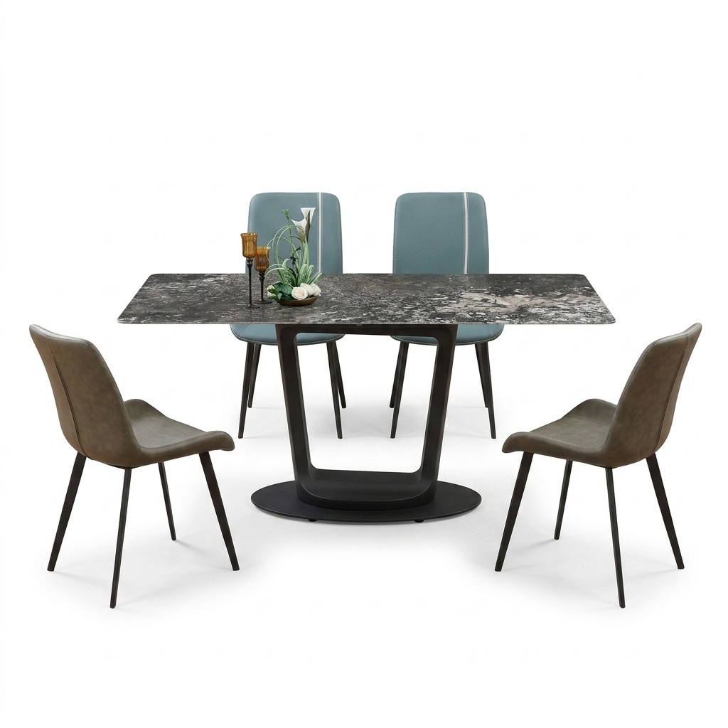 Luxury furniture design dining room set dining set chairs table group 5 pieces. set.