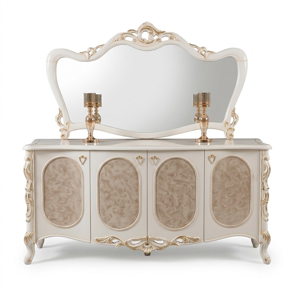 Luxury Furniture Living Room Sideboard With Mirror Design Console Sideboard Wood