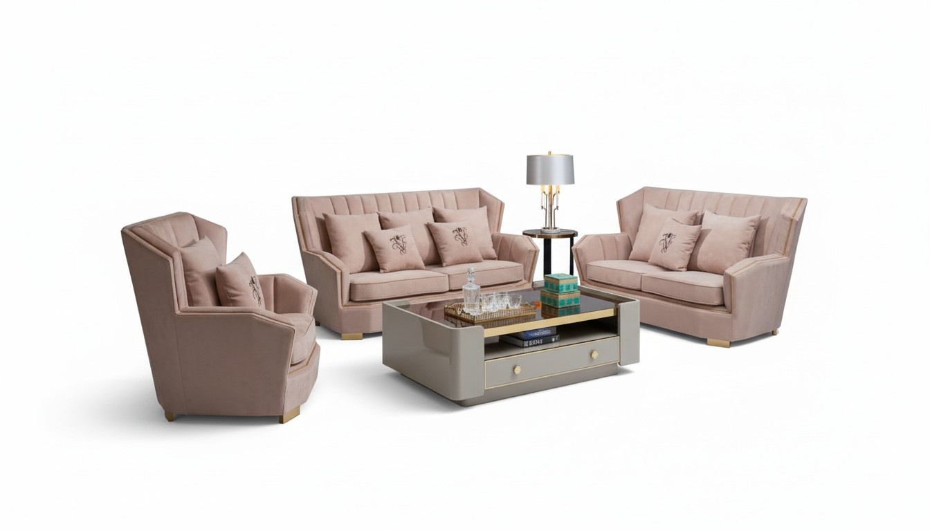 Luxury Furniture Sofa Set Couch Upholstery 321 Seater Coffee Table Couches 4pcs.