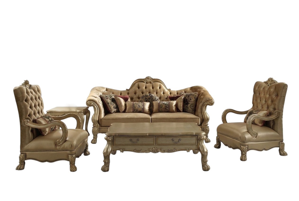 Luxury Furniture Sofa Set Couch Upholstery 3+1+1 Seater with Coffee Table Couches