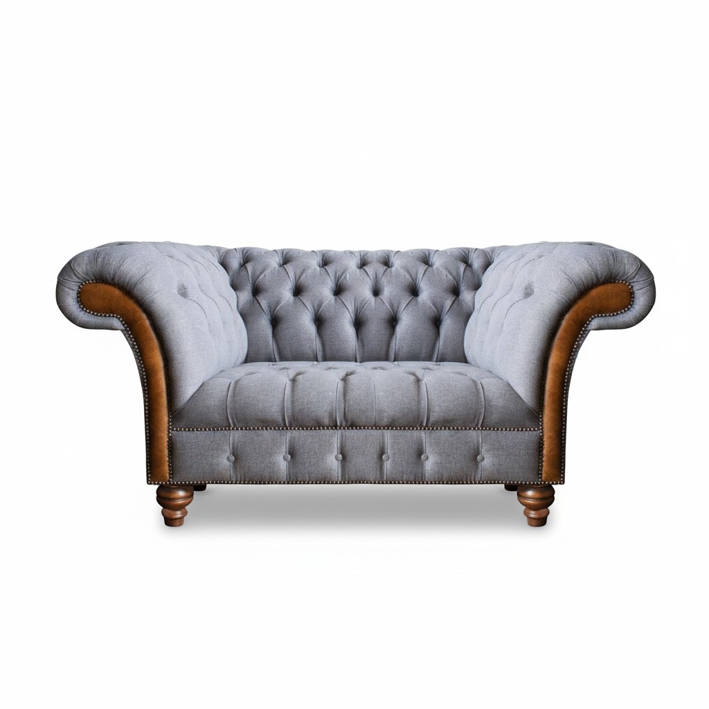 Luxury furniture two-seater sofa couch Chesterfield designer textile living room