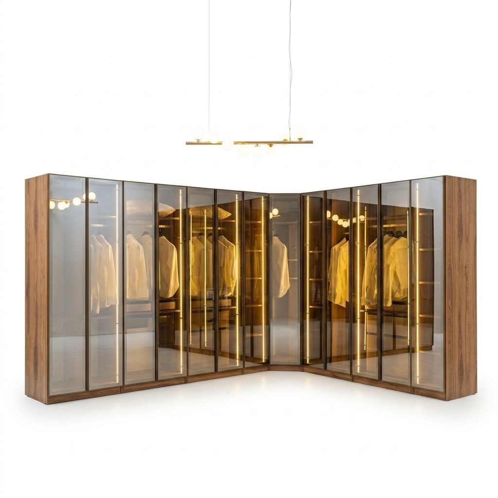 Luxury Glass Wardrobe Walk-in Closet Dressing Room