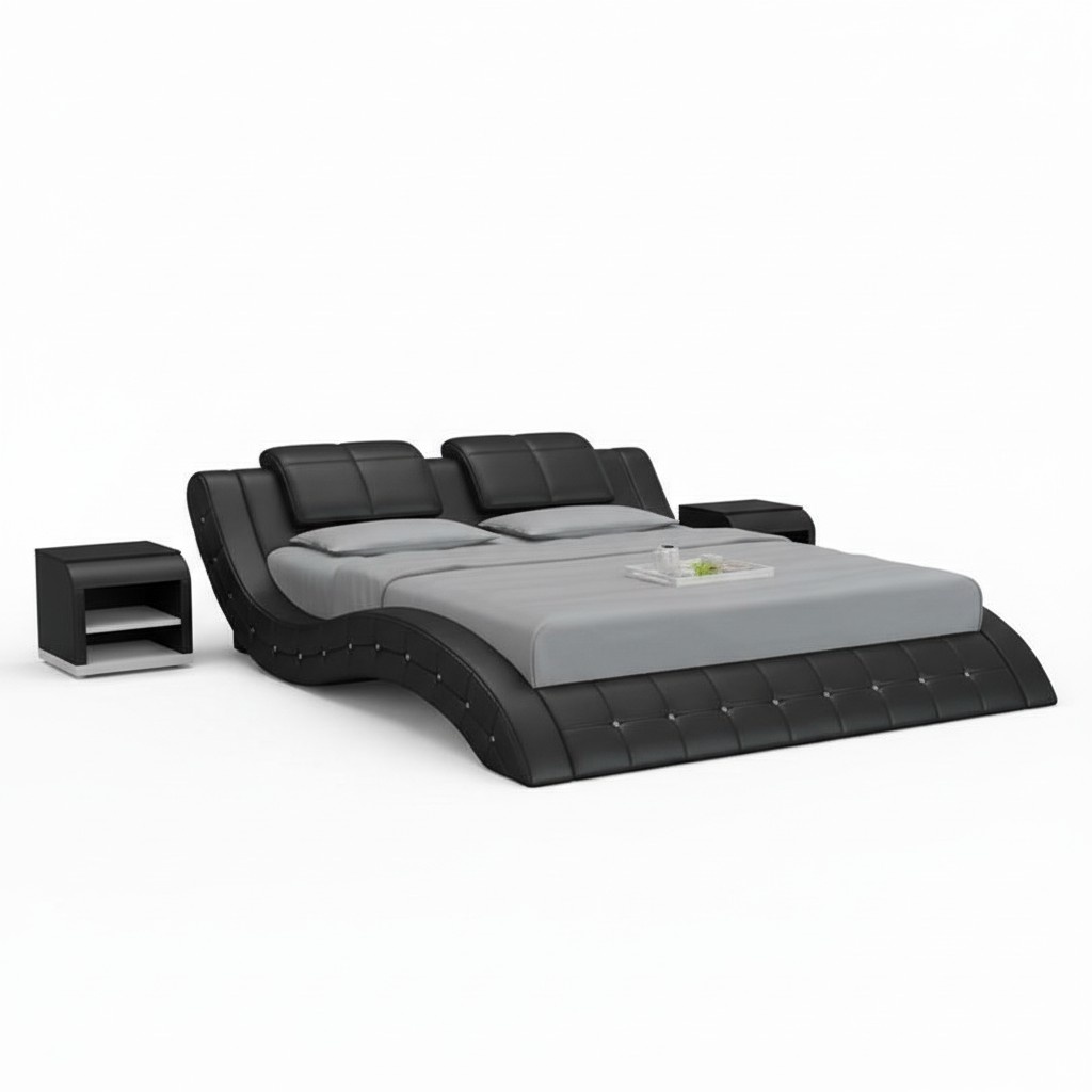Luxury Leather Bed with USB Upholstery Beds Double Marriage 140/160/180 LB8824B