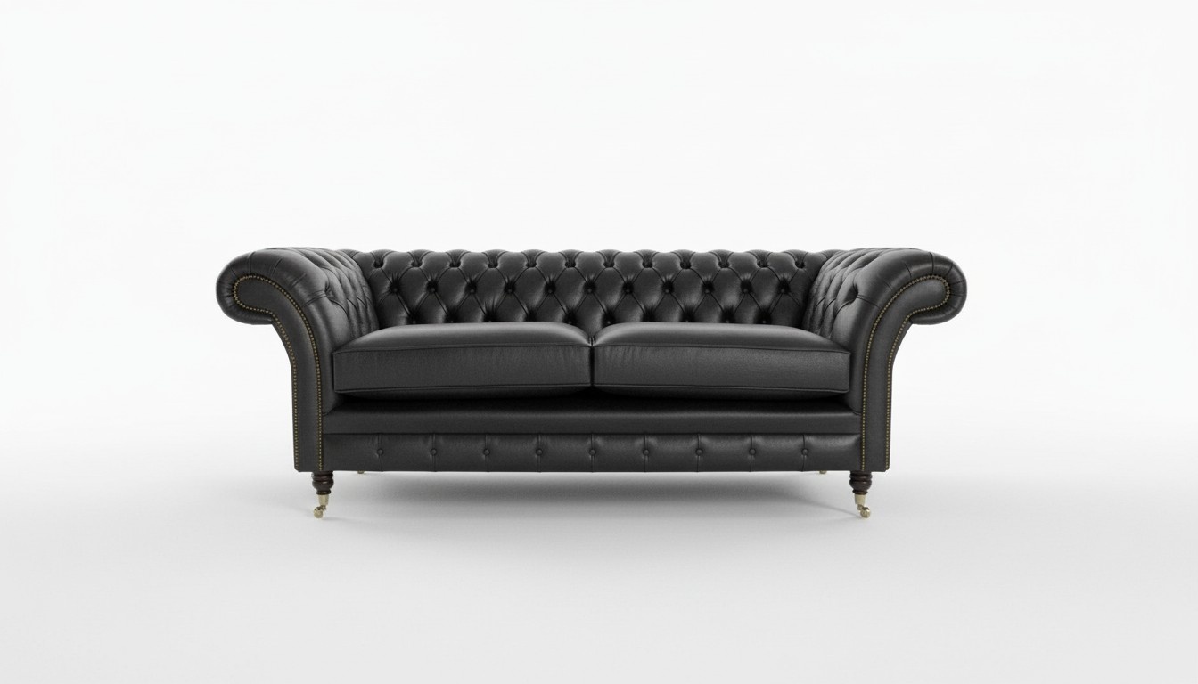 Luxury leather textile Chesterfield sofa couch sofas upholstery 3 seater set new