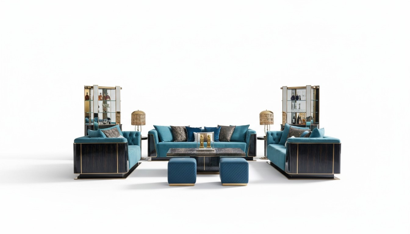 luxury living room furniture velvet sofa couch set coffee table designer living landscape