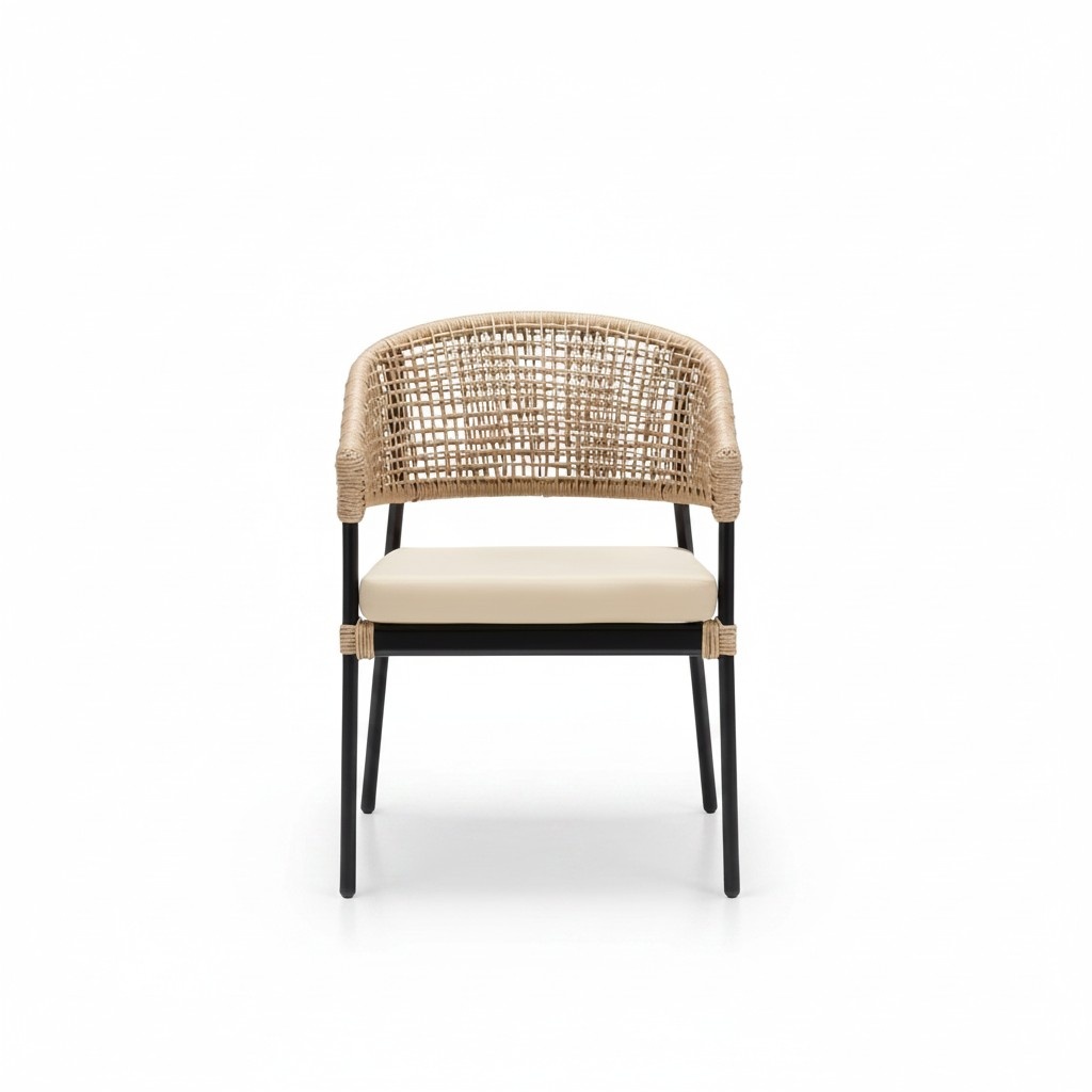 Luxury Rattan Quality Armchair Beige Stylish Modern Style Order Luxury
