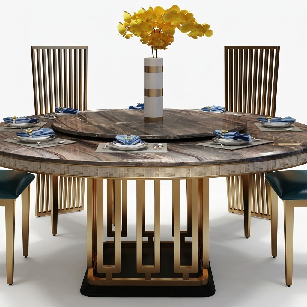 Luxury Round Table Round Tables Stainless Steel Furniture Design Dining Room Tables New