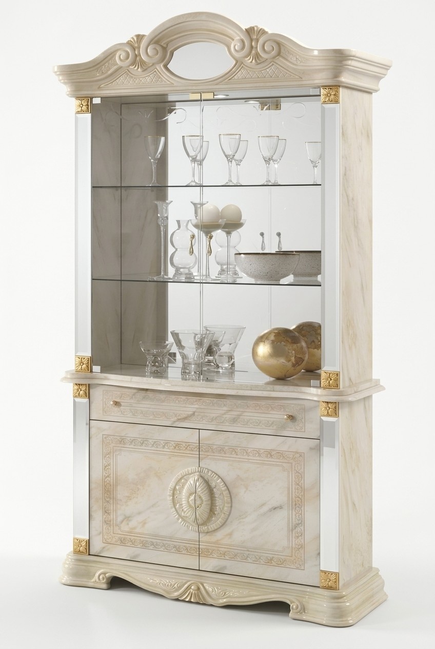 Rococo style made of real wooden dining room showcase/cupboard italian furniture