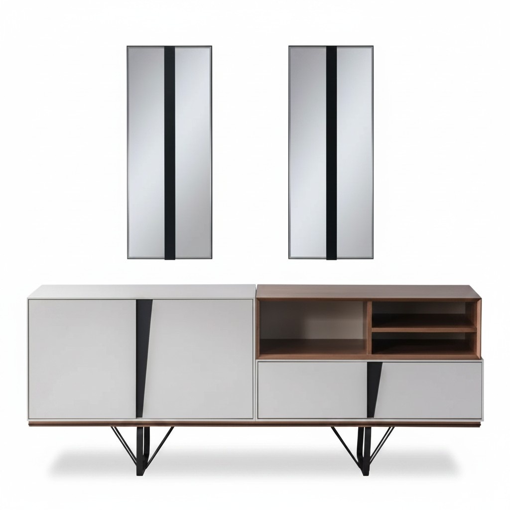 Luxury Sideboard Sideboard Cabinet Chest of Drawers Wooden Cabinet Wood White