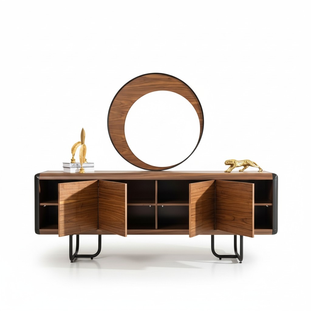 Luxury sideboard mirror wood console group drawers chests of drawers consoles