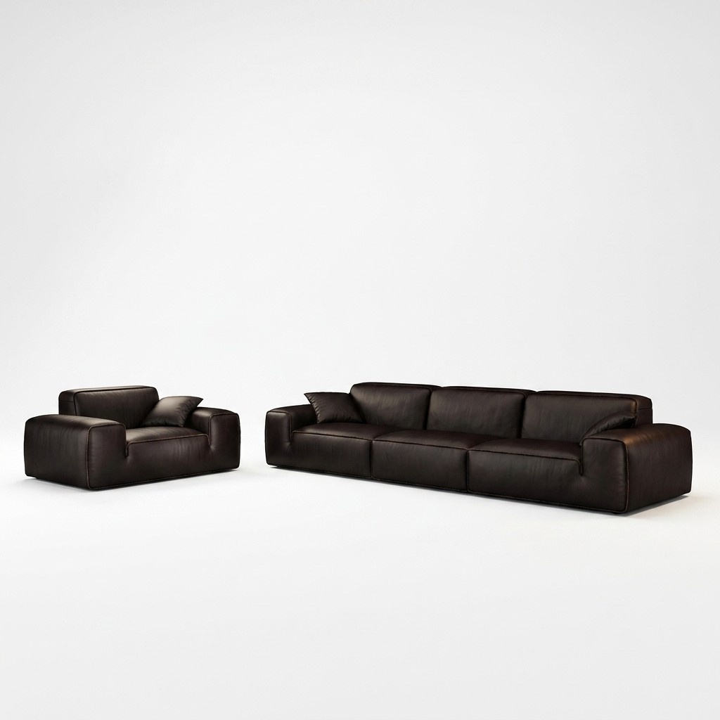 Luxury sofa 4-seater leather living room modern design sofas upholstered couches