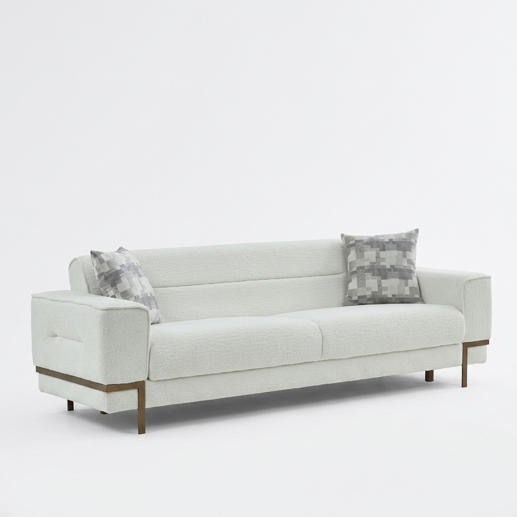 Luxury Sofa Couch Three-Seater Sofas 3-Seater Couches Upholstered Design White Lounge