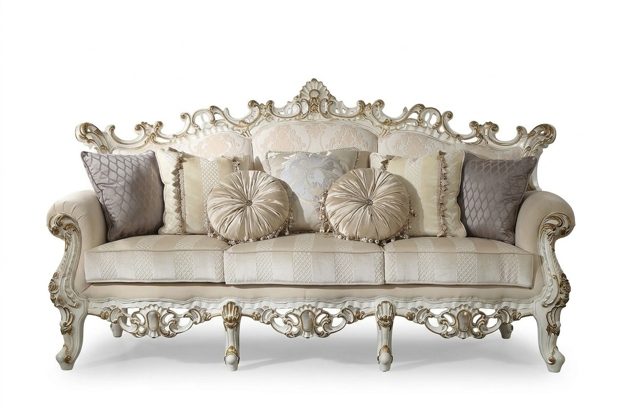 Luxury Sofa Design Couch Upholstery Classic Furniture Three-Seater Baroque