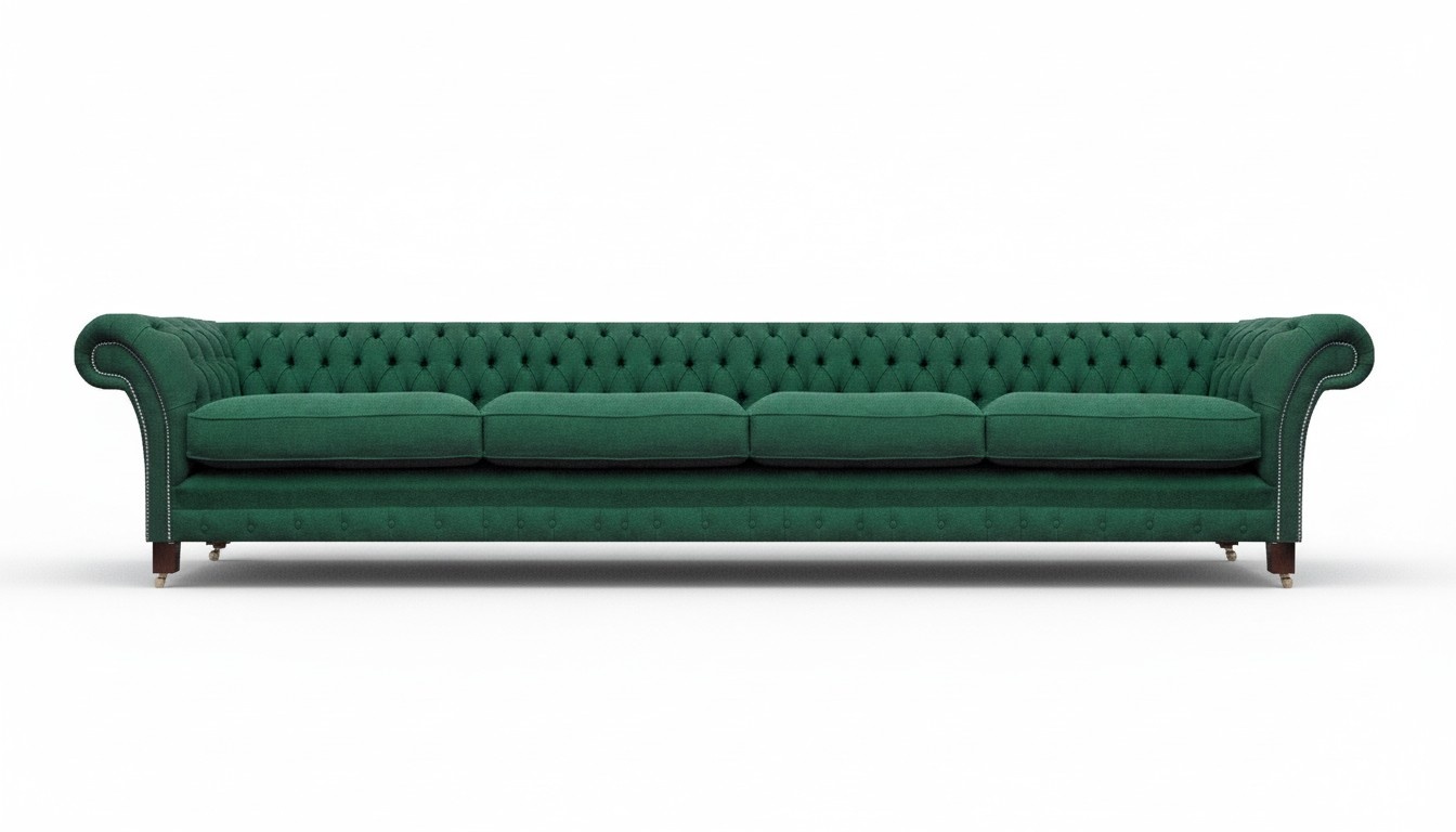 Luxury Sofa Four-Seater Couch Green Chesterfield Living Room Furniture Decoration