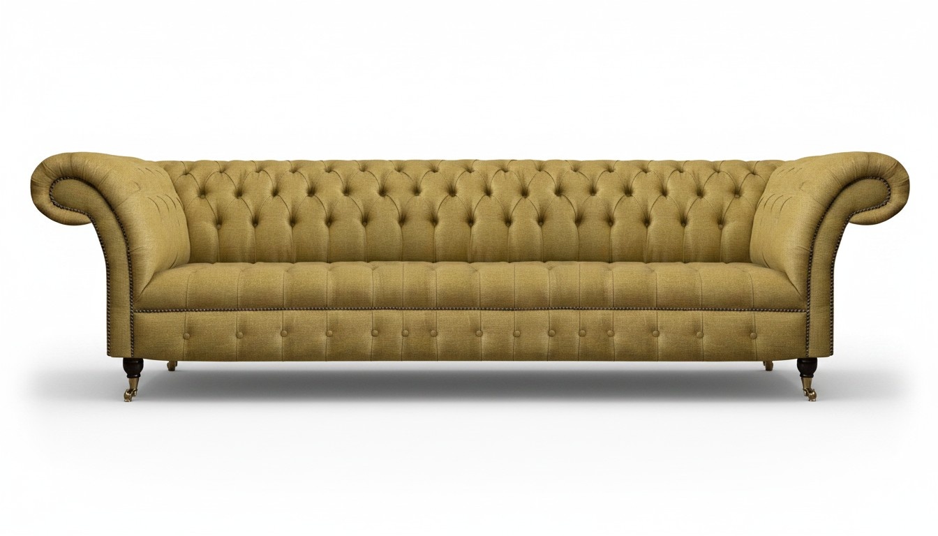 Luxury sofa four seater couch living room chesterfield textile upholstered furniture