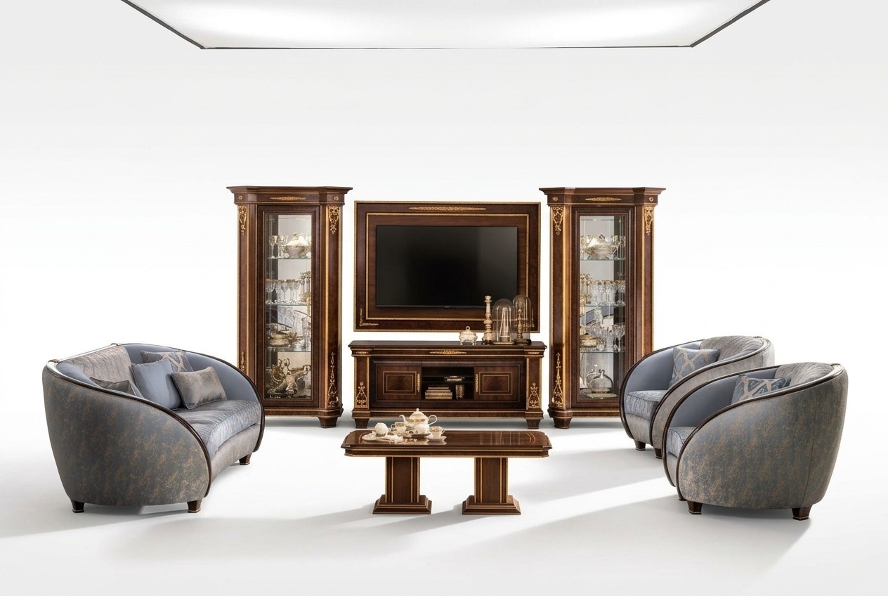 Living room set of 3+2 seater sofas/couches in art nouveau italian furniture arredoclassic™