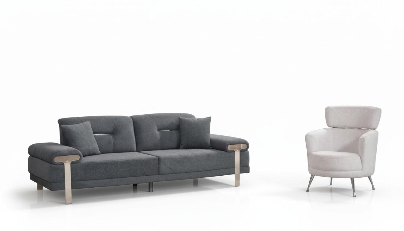 Luxury sofa set 3+1 seater couch upholstery three-seater set textile 2 pcs immediate