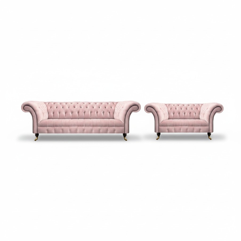 Luxury sofas three seater with two seater couch Chesterfield living room upholstered furniture
