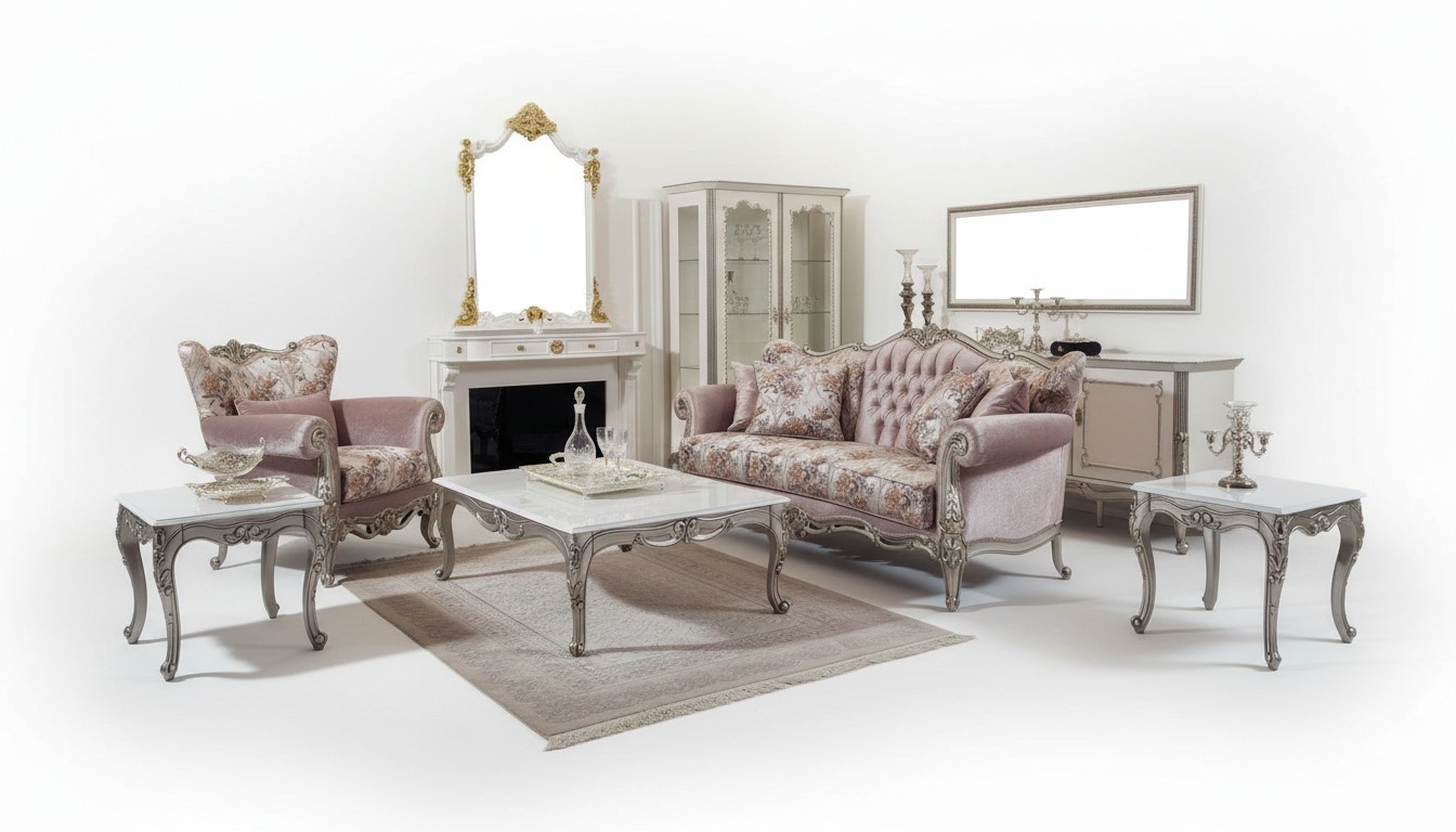 Luxury Set 3pcs Sofa Set 3+1 Seater Coffee Table Sofa Armchair